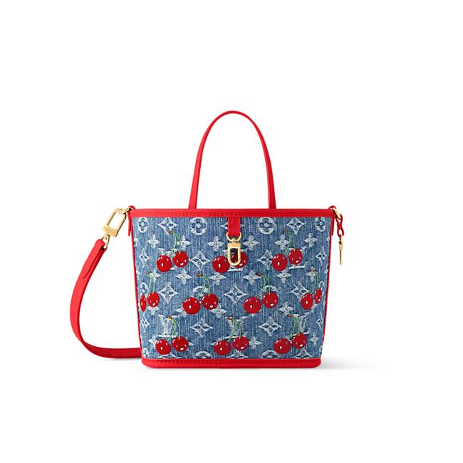 Louis Vuitton x Takashi Murakami Cherry Neverfull Inside Out BB Denim Monogram 26.5x16.5x11cm - 1