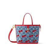 Louis Vuitton x Takashi Murakami Cherry Neverfull Inside Out BB Denim Monogram 26.5x16.5x11cm - 1
