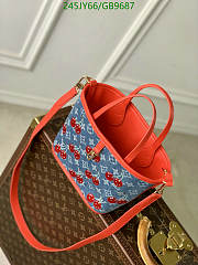 Louis Vuitton x Takashi Murakami Cherry Neverfull Inside Out BB Denim Monogram 26.5x16.5x11cm - 6