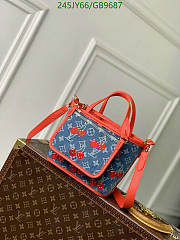 Louis Vuitton x Takashi Murakami Cherry Neverfull Inside Out BB Denim Monogram 26.5x16.5x11cm - 2
