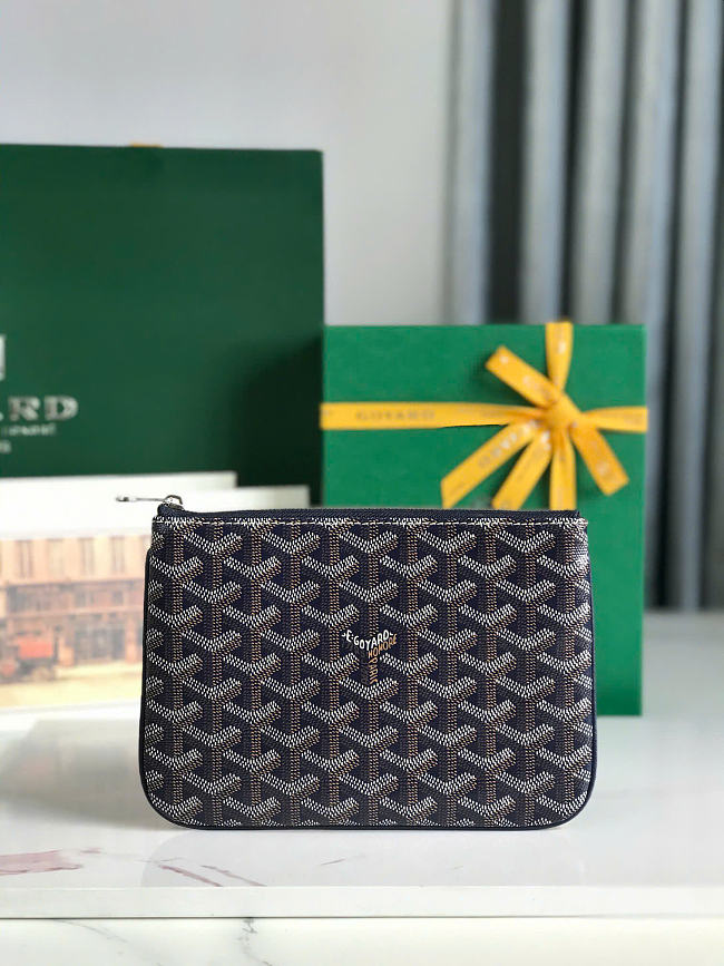 Goyard Senat PM Flat Pouch Navy Blue 20x15cm - 1