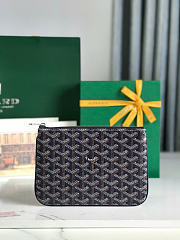 Goyard Senat PM Flat Pouch Navy Blue 20x15cm - 1
