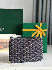 Goyard Senat PM Flat Pouch Navy Blue 20x15cm - 4