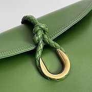 BOTTEGA VENETA Smooth Calfskin Medium Liberta Shoulder Bag Green 30x20x8cm - 3