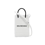 Balenciaga Phone Holder Crossbody Bag White 12x18x7cm - 1