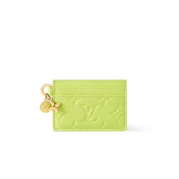 LV Charms Card Holder- Color Zesty Lime 10.2x7.3x0.3cm