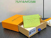 LV Charms Card Holder- Color Zesty Lime 10.2x7.3x0.3cm - 3