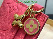 LV Charms Card Holder- Sweet Coral Color 10.2x7.3x0.3cm - 5