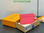 LV Charms Card Holder- Sweet Coral Color 10.2x7.3x0.3cm - 2