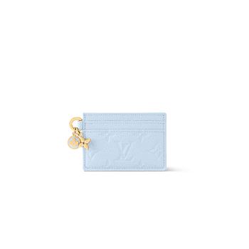 LV Charms Card Holder- Azure Blue 10.2x7.3x0.3cm
