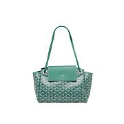 Green Goyard Rouette Handbag with Chevroches Trim and Silver Hardware 30x24x14.5cm - 1
