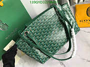 Green Goyard Rouette Handbag with Chevroches Trim and Silver Hardware 30x24x14.5cm - 3