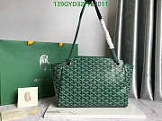 Green Goyard Rouette Handbag with Chevroches Trim and Silver Hardware 30x24x14.5cm - 4