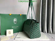Green Goyard Rouette Handbag with Chevroches Trim and Silver Hardware 30x24x14.5cm - 2