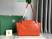 Orange Goyard Rouette Handbag with Chevroches Trim and Silver Hardware 30x24x14.5cm - 4