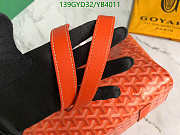 Orange Goyard Rouette Handbag with Chevroches Trim and Silver Hardware 30x24x14.5cm - 3