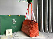 Orange Goyard Rouette Handbag with Chevroches Trim and Silver Hardware 30x24x14.5cm - 2