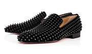 Christian Louboutin Dandelion spikes flat veau velour loafers - 4