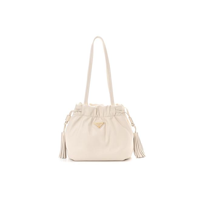 Prada Nappa Leather Shoulder Bag - White 24*25*11cm - 1