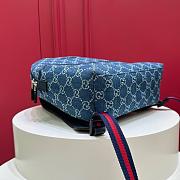 Gucci Kids GG Monogram Denim Backpack - Blue 25x32x11cm - 6