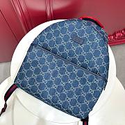 Gucci Kids GG Monogram Denim Backpack - Blue 25x32x11cm - 2