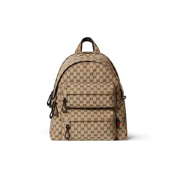 GG canvas large backpack in beige and dark brown GG canvas 45x48x21cm