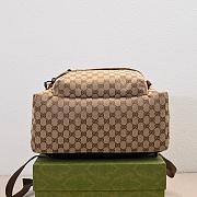 GG canvas large backpack in beige and dark brown GG canvas 45x48x21cm - 6
