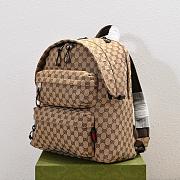 GG canvas large backpack in beige and dark brown GG canvas 45x48x21cm - 4