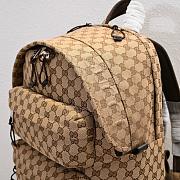 GG canvas large backpack in beige and dark brown GG canvas 45x48x21cm - 3