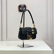 Fendi Fendace Brooch Mini Baguette Black 20x13x5cm - 6