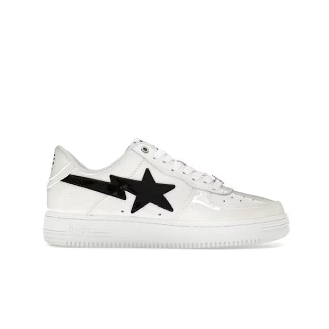 A Bathing Ape Bape Sta #2 White Patent 1K30-191-302-WHT/1K30-291-302-WHT/001FWK301302M_WHT - 1