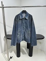 Men's Balenciaga Zip-up Denim Jacket in Blue - 1