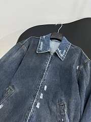 Men's Balenciaga Zip-up Denim Jacket in Blue - 5