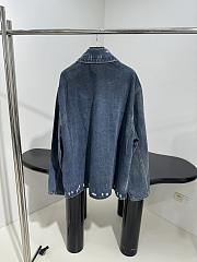 Men's Balenciaga Zip-up Denim Jacket in Blue - 4