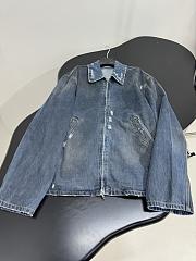 Men's Balenciaga Zip-up Denim Jacket in Blue - 2