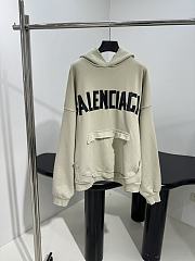 Balenciaga HOODIE WITH RIPPED POCKET - 1