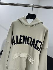 Balenciaga HOODIE WITH RIPPED POCKET - 5