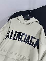 Balenciaga HOODIE WITH RIPPED POCKET - 3