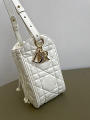 Dior Medium D-Motion Bag Ivory Macrocannage Lambskin 23x24x13cm - 6
