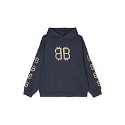 Balenciaga Crypto logo-print Distressed Hoodie | Blue - 1