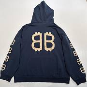 Balenciaga Crypto logo-print Distressed Hoodie | Blue - 2