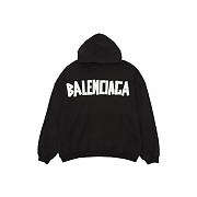 Balenciaga New Tape Type Hoodie | Black - 1