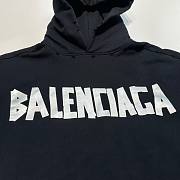 Balenciaga New Tape Type Hoodie | Black - 3