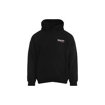 Balenciaga Political Campaign Hooded Sweatshirt - Black