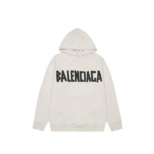 Balenciaga Classic Tape Pullover Print Hooded Sweatshirt Tees - Long Sleeve - 1