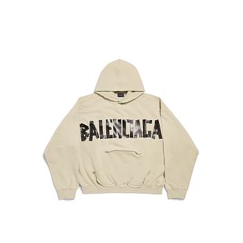 Balenciaga Taped Logo Hoodie in Gray