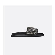 Dior Aqua Sandal Beige and Black Dior Oblique Jacquard - 1