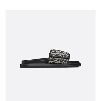 Dior Aqua Sandal Beige and Black Dior Oblique Jacquard