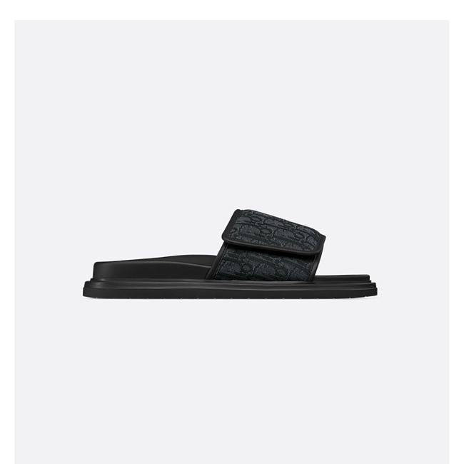 Dior Aqua Sandal Black Dior Oblique Jacquard - 1