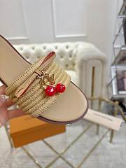 Louis Vuitton Cherry Lily Flat Mule x Takashi Murakami Raffia 1AHLRN - 4